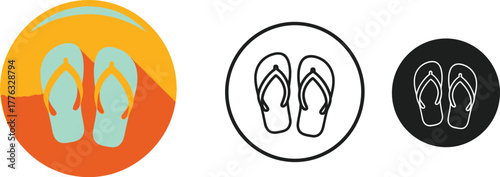 Find the best flip flops icons for summer vacation footwear style