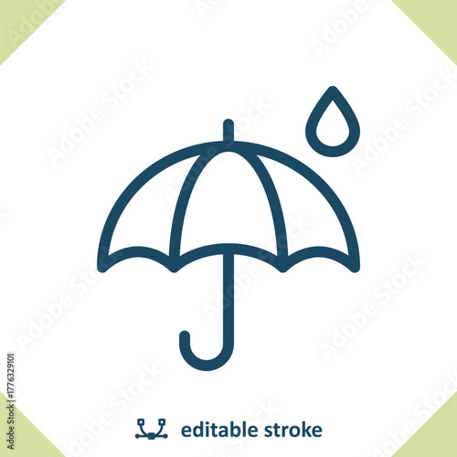 Umbrella, Rain Icon. Raining, Weather, Raindrop, Droplet