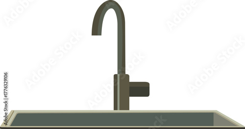 Modern minimalist kitchen sink faucet and basin design for contemporary home renovations and interior design projects
