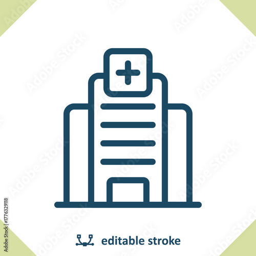 Hospital Icon. Building, Clinic