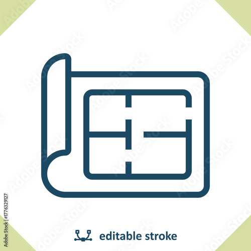 Architecture Icon. Blueprint, Plan, House Plan, Construction