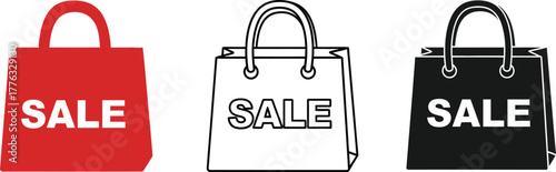 Sale shopping bags vector illustration for promotional offers