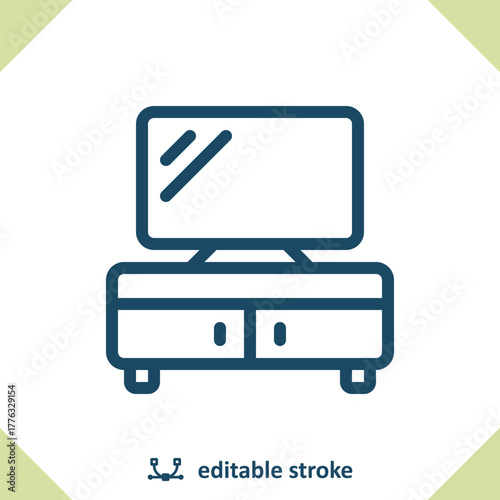 TV Stand Icon. Television, Nightstand, Furniture