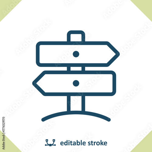 Road Sign Icon. Direction, Navigation, Crossroads