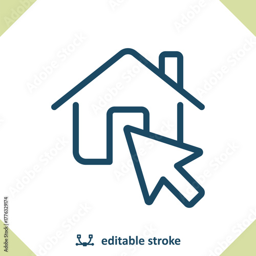 House Icon. Cursor Arrow, Home, Real Estate