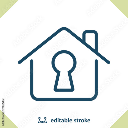 House Icon. Lock, Unlock, Keyhole