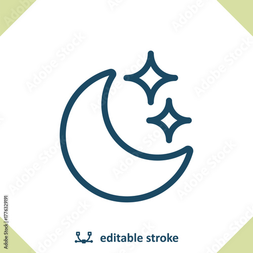 Moon And Stars Icon - Weather, Night