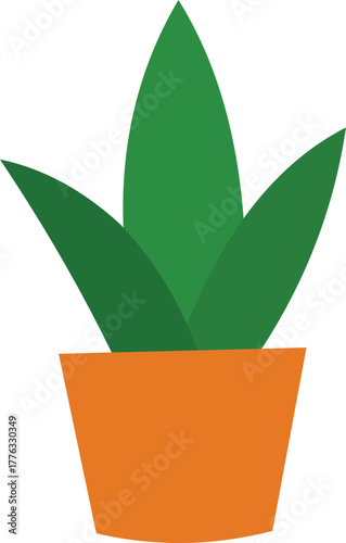 Vibrant green succulent plant thrives in a simple, modern orange pot, bringing natural freshness and organic beauty to any space.