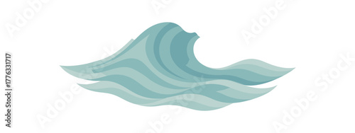 ocean wave detail soft motion focus meditative natural pattern no outline flat vector illustration style isolated on white background gentle tones minimal design