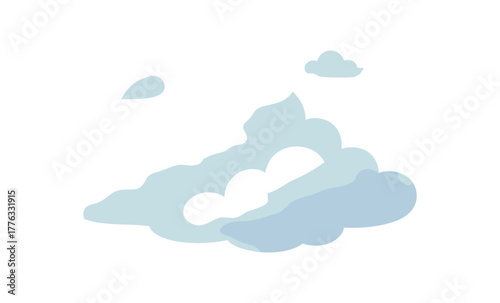 soft clouds drifting visual metaphor of mental calm and freedom no outline flat vector illustration style isolated on white background light gentle hues