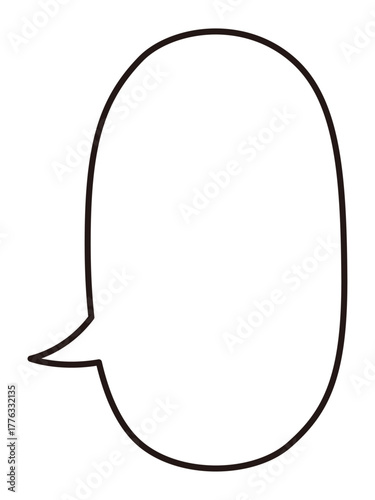 シンプルな吹き出しのベクターイラスト。単品、フレーム、枠、ふきだし	