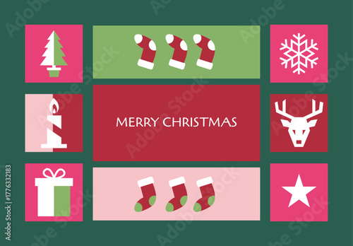 Christmas season celebration photocall template