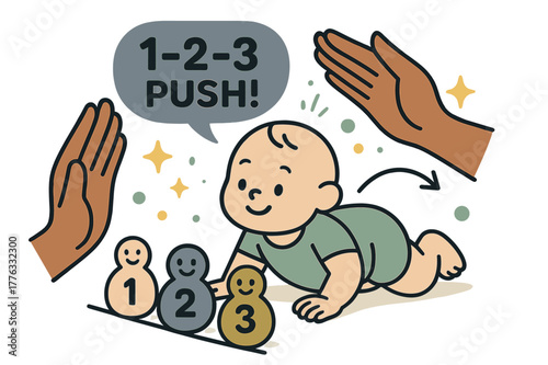Tummy Time Milestones. Tummy time & milestones. A baby lifts their head as toys line up like friendly targets; ??? push!? floats. Parents? hands create a safe