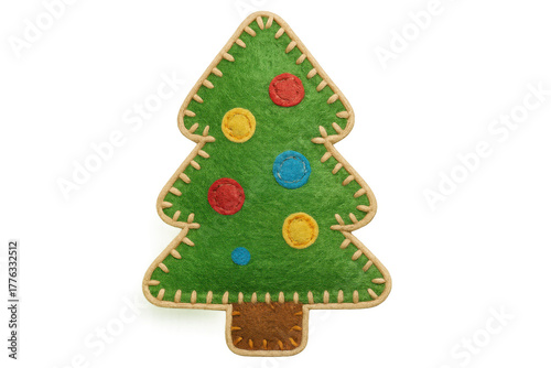 Wallpaper Mural Felt christmas tree ornament with colorful stitched decorations, handmade holiday craft on transparent background Torontodigital.ca
