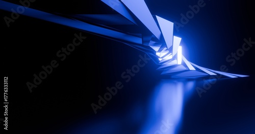 Fototapeta Naklejka Na Ścianę i Meble -  Futuristic architecture background building geometric shape 3d render