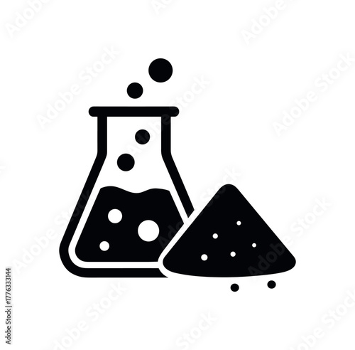 mixture flat black solid vector illustration isolated on white background