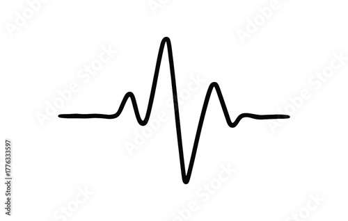 handdrawn cute doodle style pulse vector line illustration