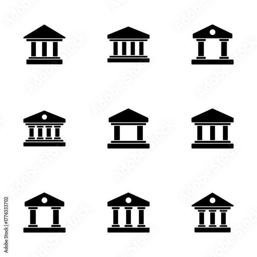 Bank icon vector isolated on white background. bank vector icon, museum, university