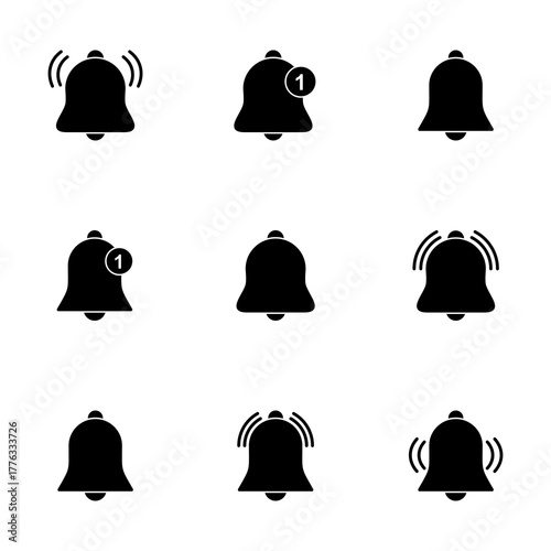 Bell Icon vector isolated on white background. Notification symbol. Bell vector icon