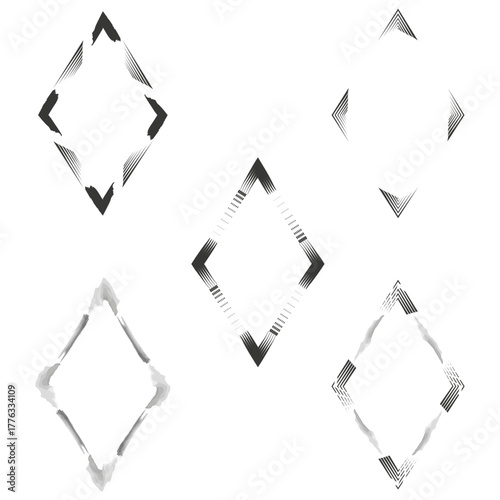 Diamond shape icon. Dotted line symbol. Abstract vector pattern. Minimalist grid figure