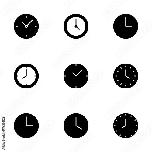 Clock icon vector isolated on white background. Time icon vector. Clock vector icon