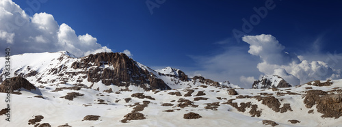 Panorama mountains in sunny day