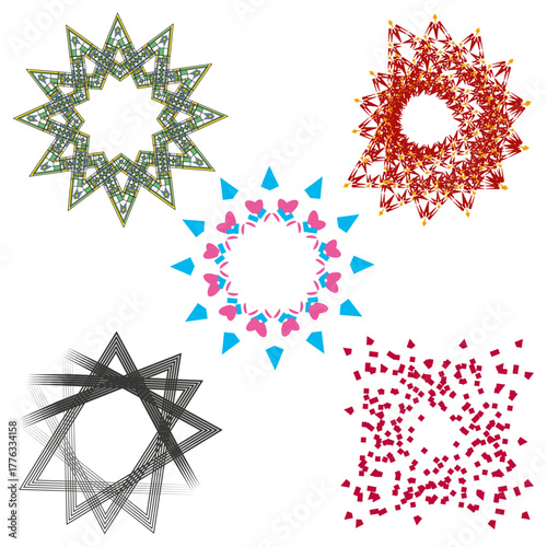 Colorful diamond icon. Vibrant vector design. Multicolor shape array. White background layout