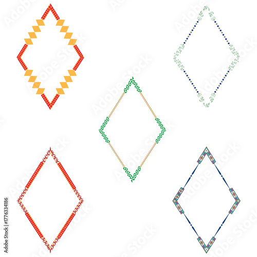 Diamond cluster icon. Bright vector pattern. Colorful geometric form. White background arrangement
