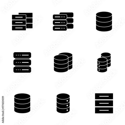 Database icon vector isolated on white background. database vector icon