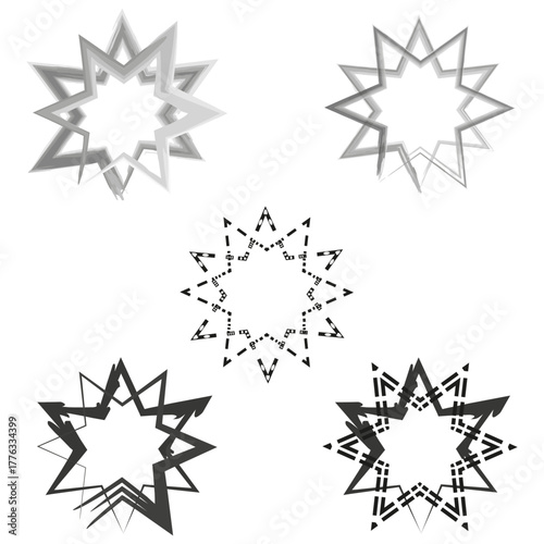 Star burst icon. Gray vector pattern. Radial explosion shape. White background display