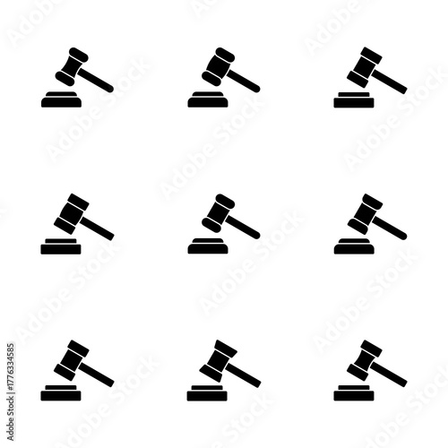 Gavel icon vector isolated on white background. Hammer icon vector. Judge Gavel Auction Icon Vector. Bid