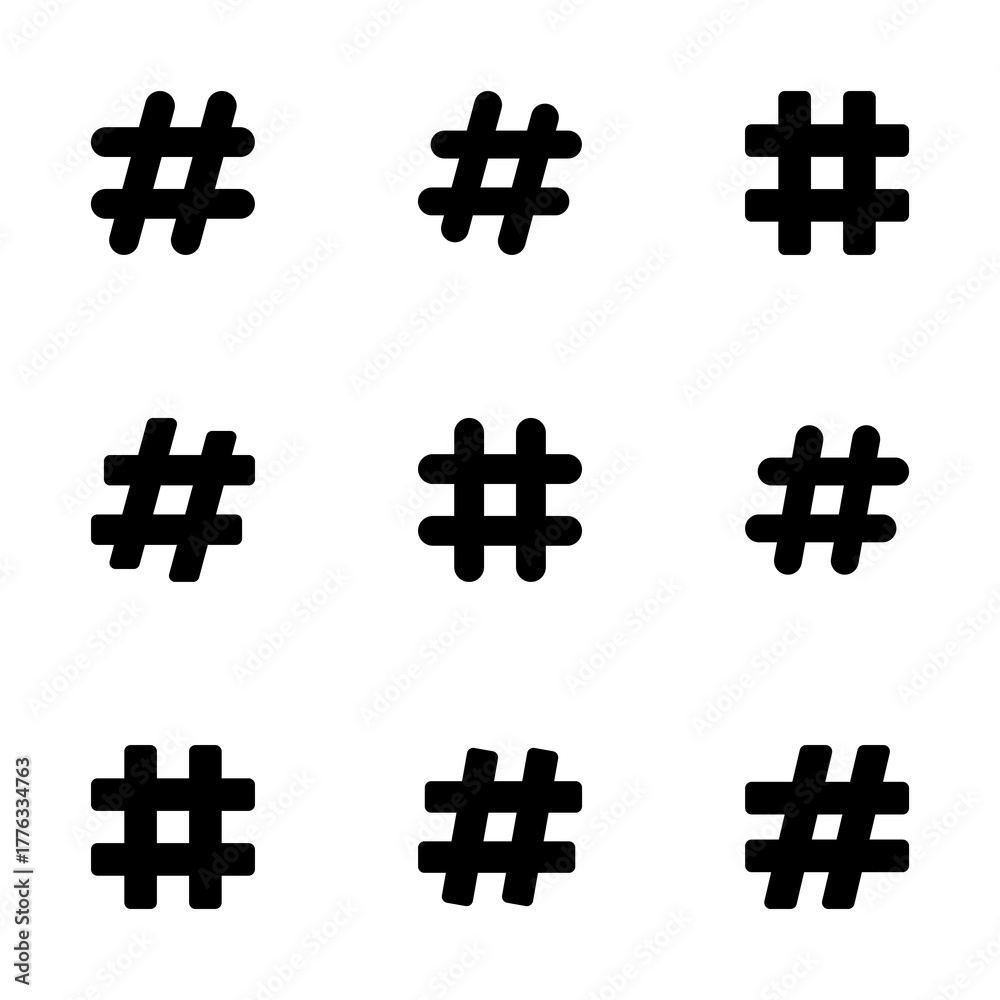 Fototapeta premium Hashtag icon vector isolated on white background. hashtag vector icon