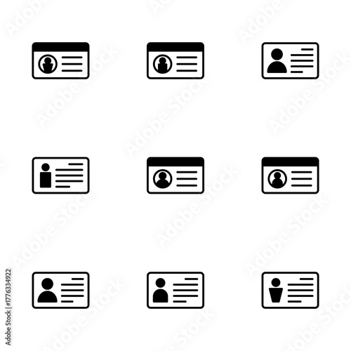 License icon vector isolated on white background. Identity icon. Id card