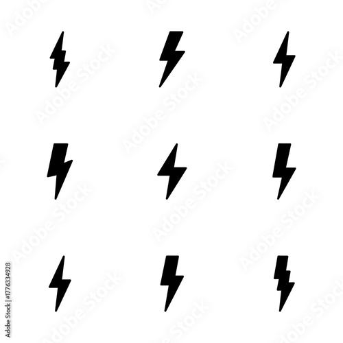Lightning icon vector isolated on white background. Bolt icon vector. Energy and thunder electric icon