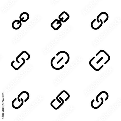 External link symbol icon vector. Link icon isolated on white background. Link vector icon. Hyperlink chain symbol