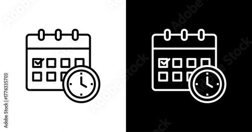 Scheduling  White Icon Set Design