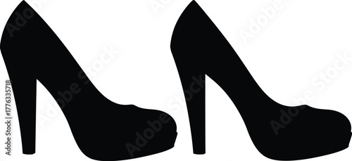 Black high heels shoes fashion footwear style elegant design