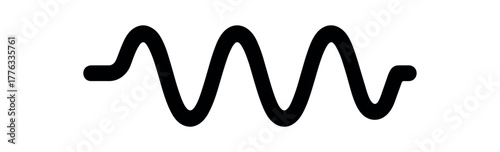 wavelength flat black solid vector illustration isolated on white background