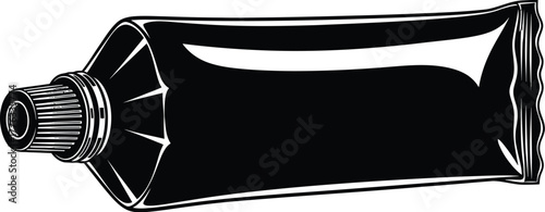 Vector illustration of black tube container for liquid product