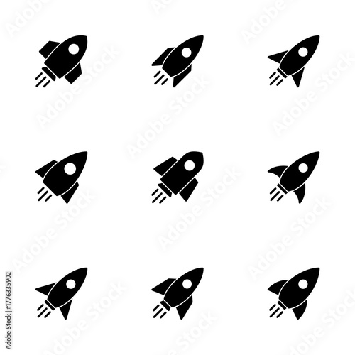 Rocket icon vector isolated on white background. Start Up Concept Symbol. Startup icon