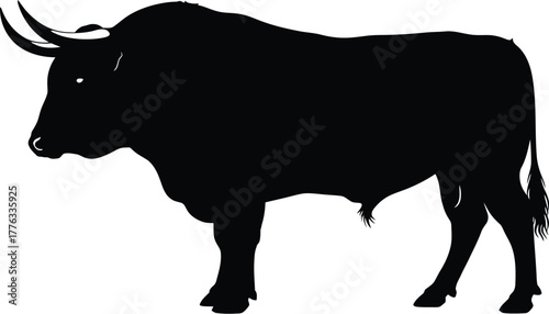 Bull silhouette vector illustration livestock animal farm art