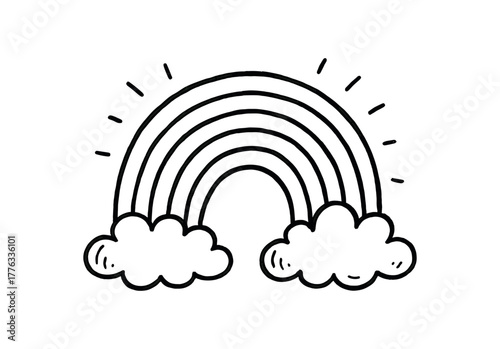 handdrawn cute doodle style spectrum vector line illustration