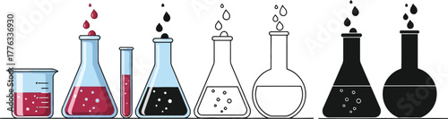 Science lab equipment vector illustration chemistry research