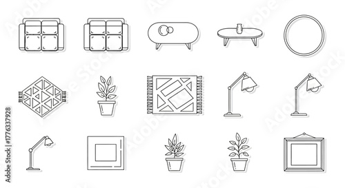 furniture arrangement layout planning illustrating interior design ideal for architectural plans for home decor projects and space planning visualizations.