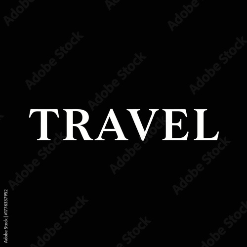 The word TRAVEL in white letters on a black background.