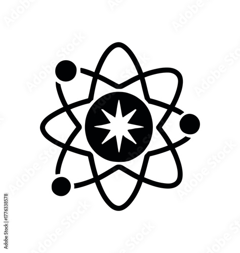 fusion flat black solid vector illustration isolated on white background