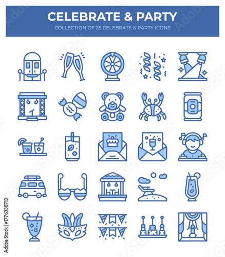 Celebrate & Party. Collection of 25  Party Icons