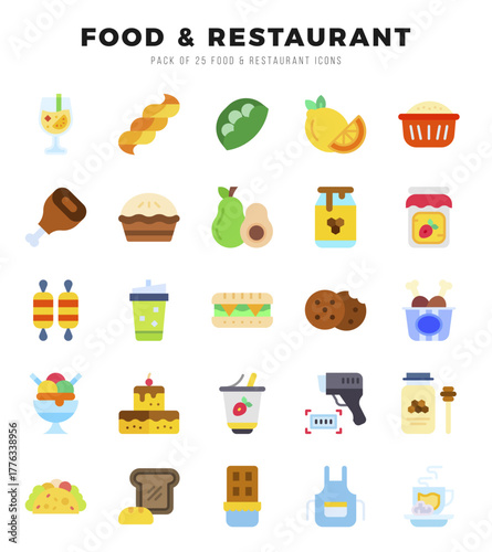 Food and Restaurant Icon Bundle 25 Icons for Websites and Apps