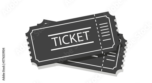 Two Black Tickets Entry Pass for Event Concert Movie or Travel