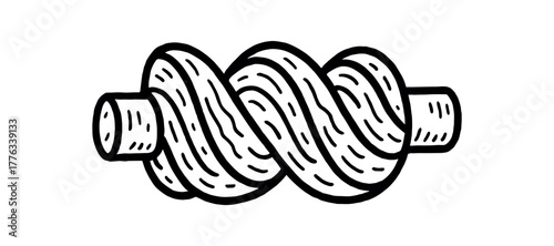 handdrawn cute doodle style wave screw rotor vector line illustration